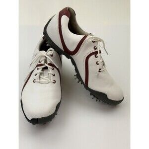 FootJoy LoPro Golf Shoes Womens Size 5M White Maroon Leather